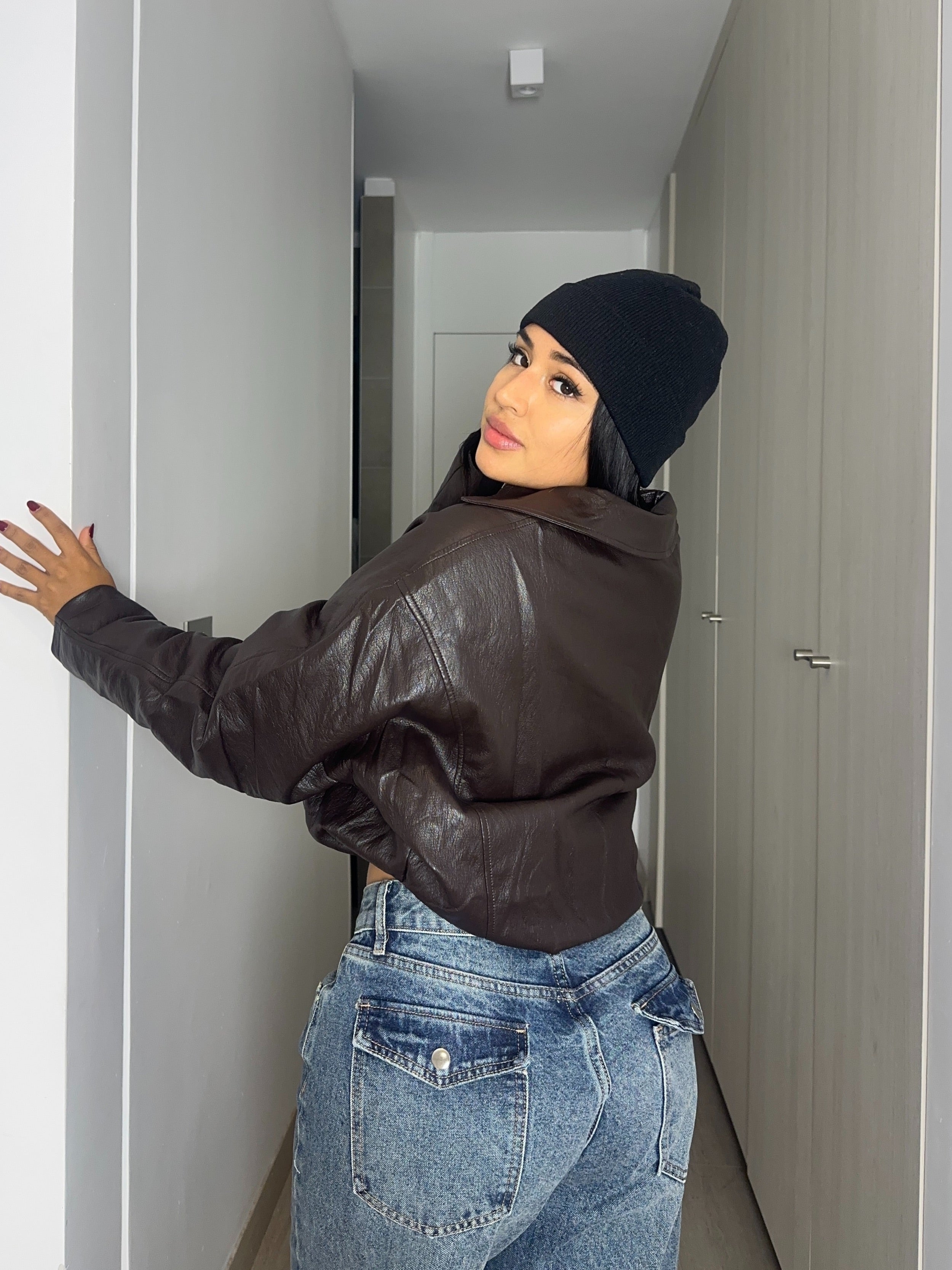 BOMBER ECO CUERO