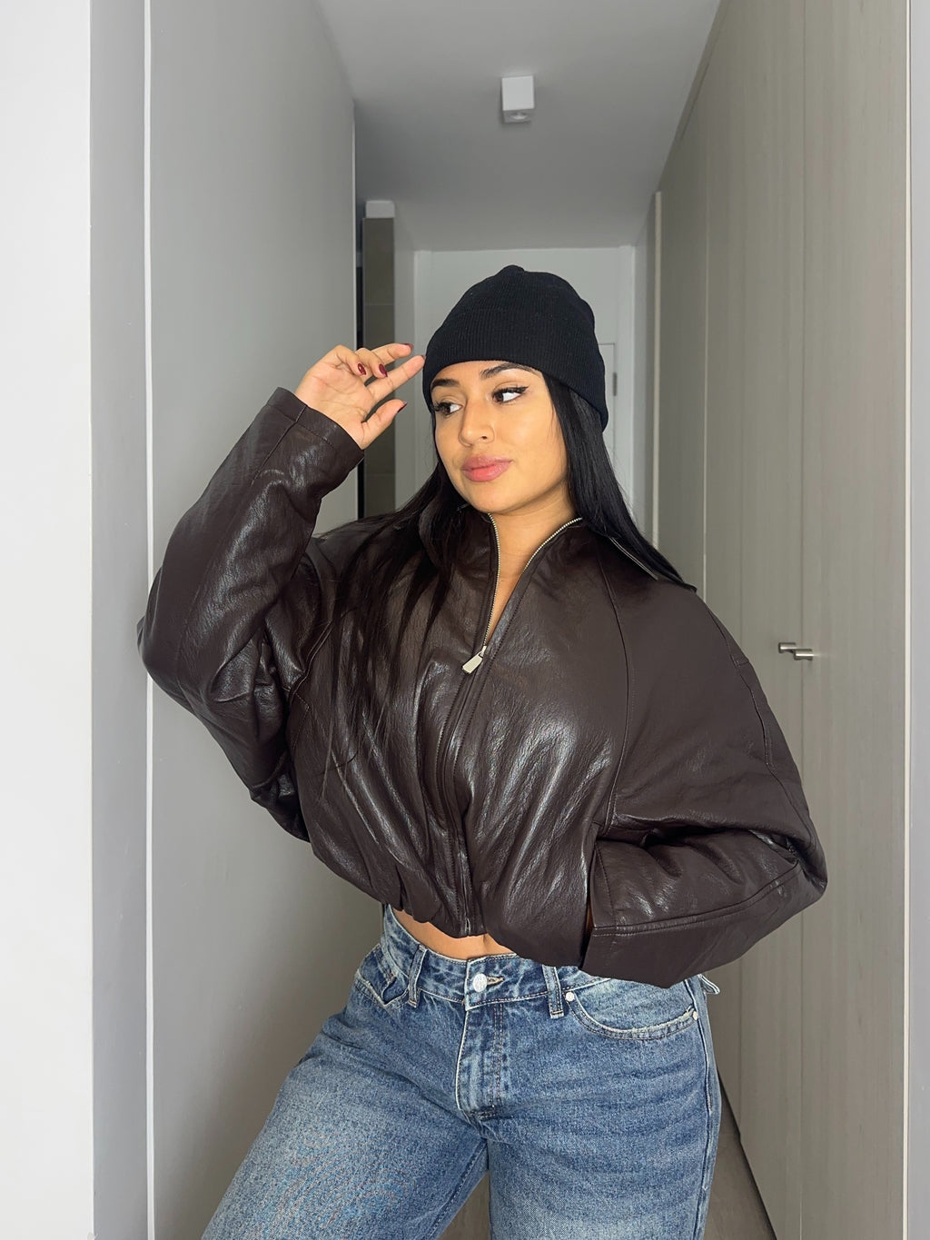 BOMBER ECO CUERO