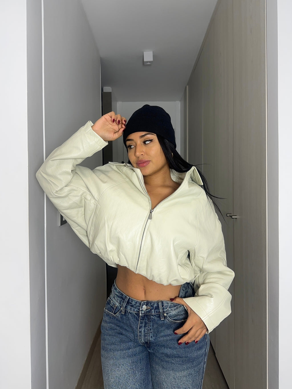 BOMBER ECO CUERO