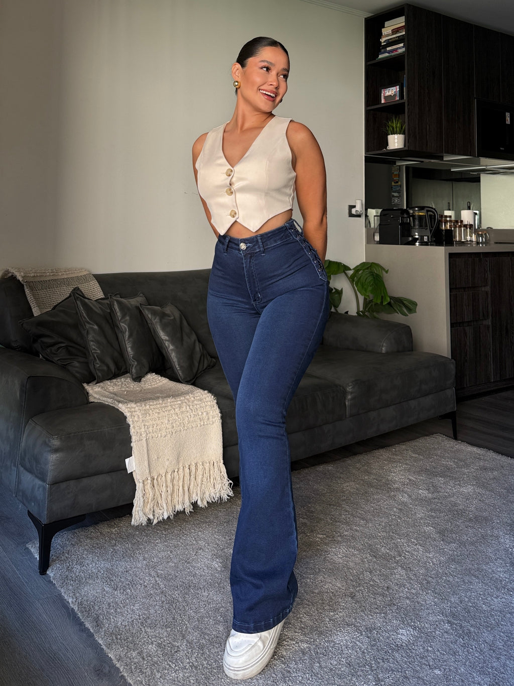 FLARE JEANS TRENZADO SAFIRA