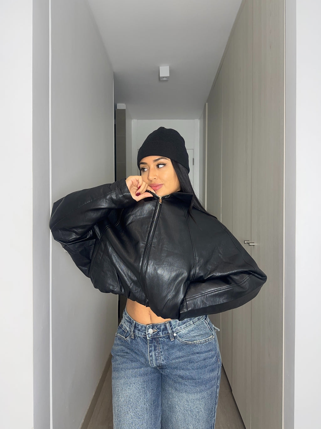 BOMBER ECO CUERO