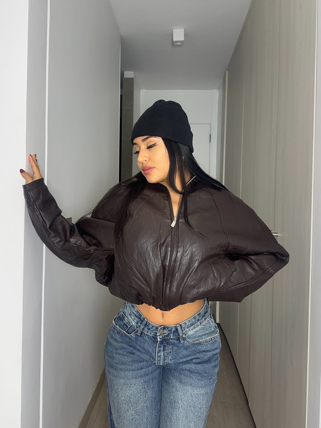 BOMBER ECO CUERO