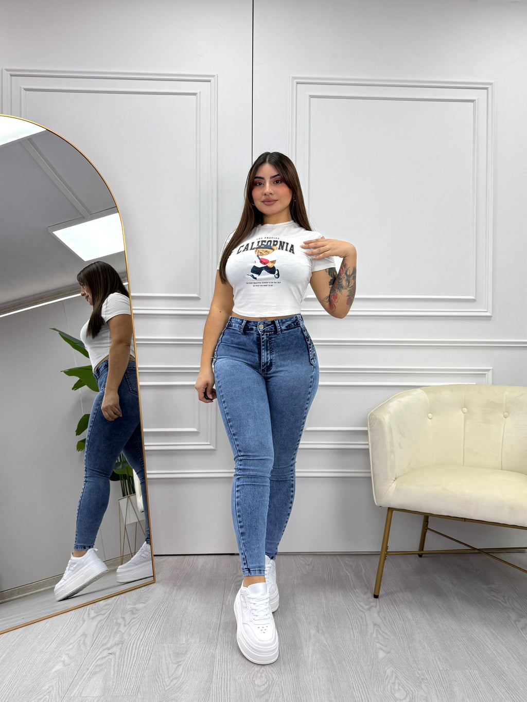 SKINNY JEANS TRENZADO
