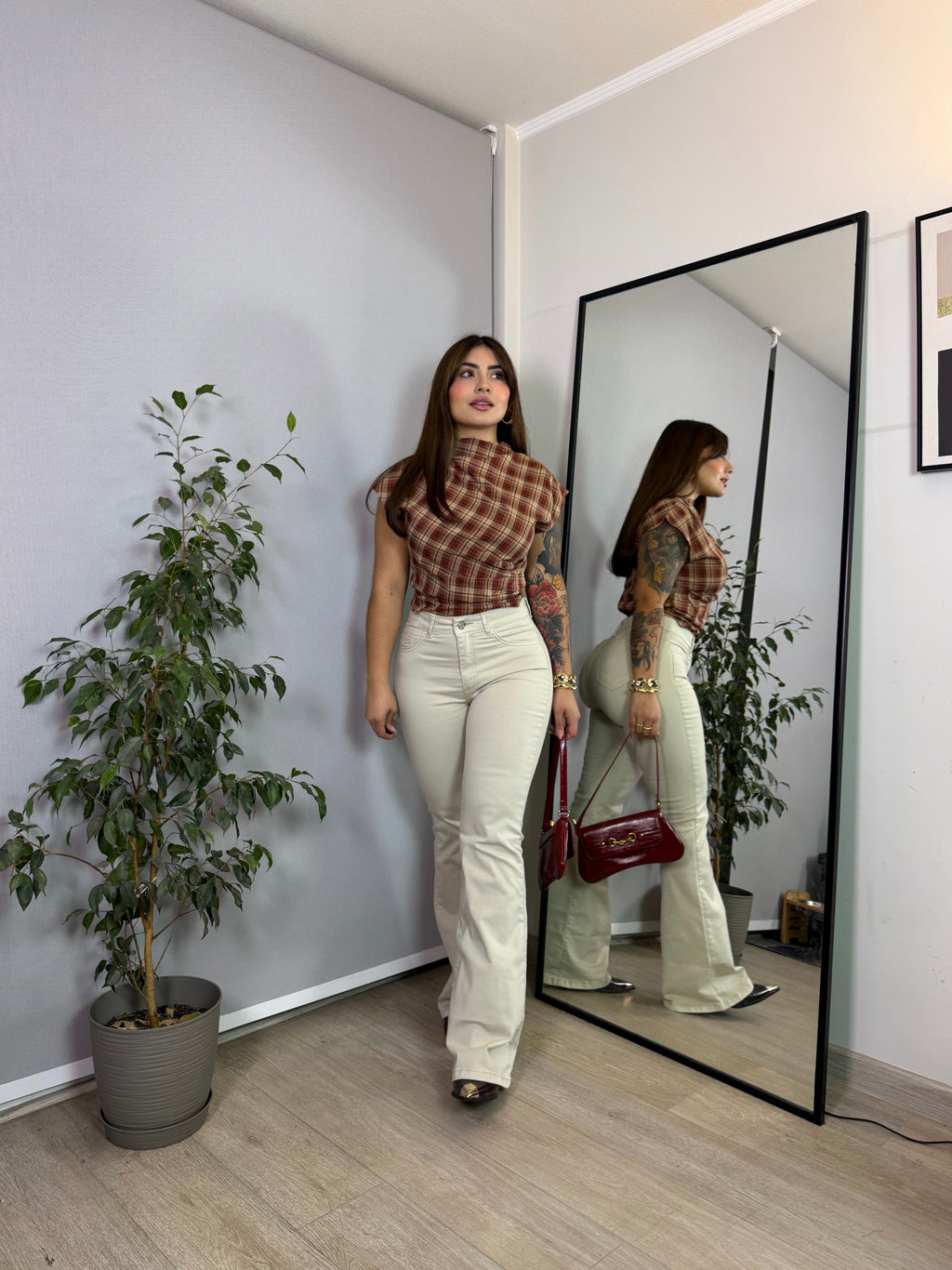 FLARE JEANS BEIGE