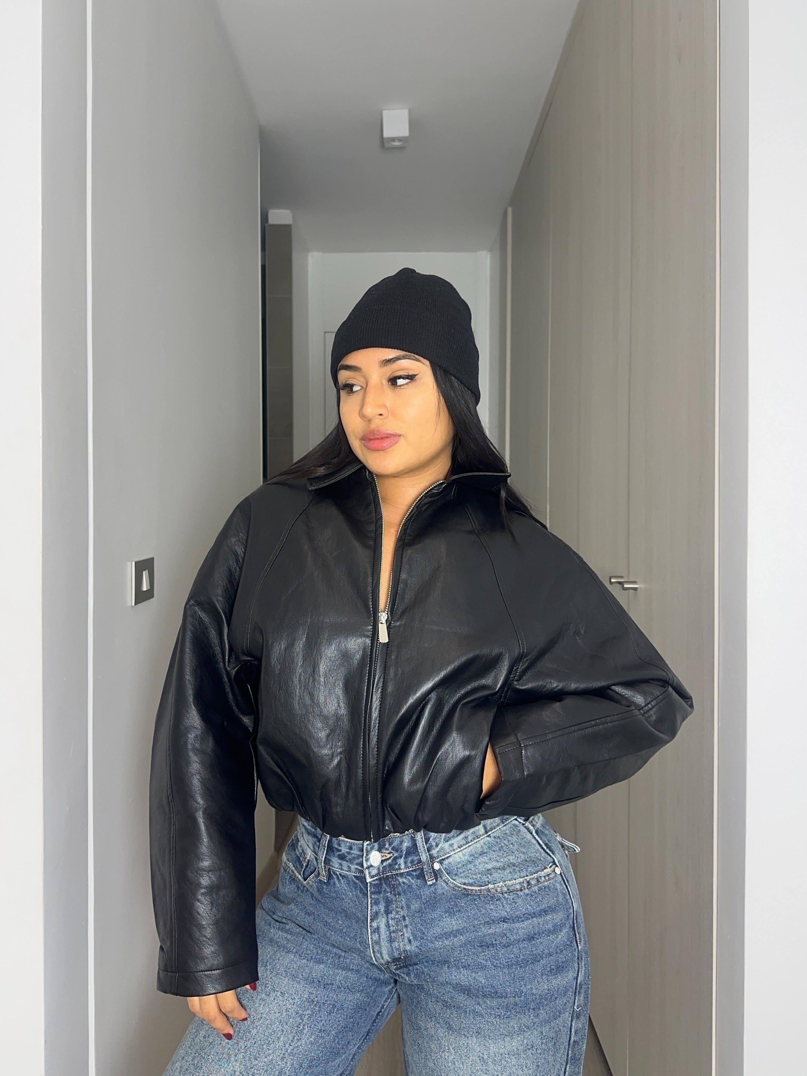 BOMBER ECO CUERO