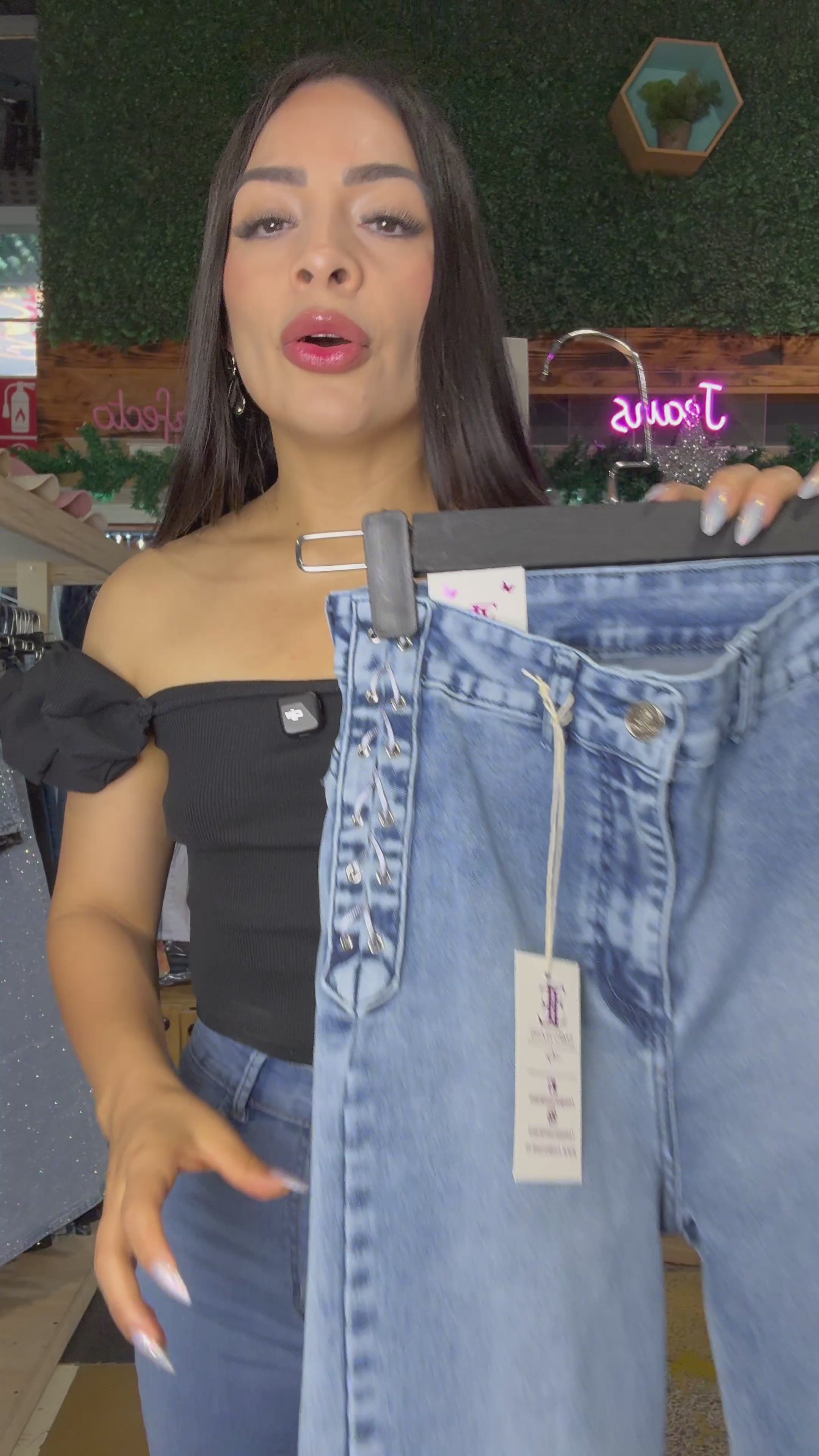 FLARE JEANS TRENZADO