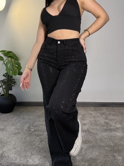WIDE LEG FULL BRILLOS NEGRO - Imagen 3